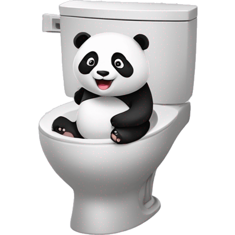 Un Panda sur des WC sourit emoji