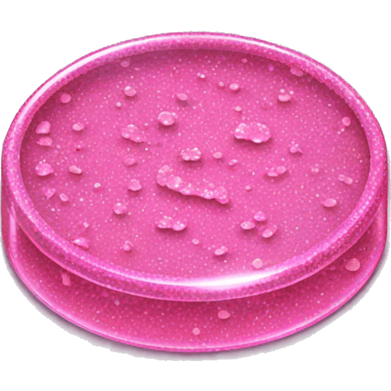 Pink Petri dish with glitter  emoji