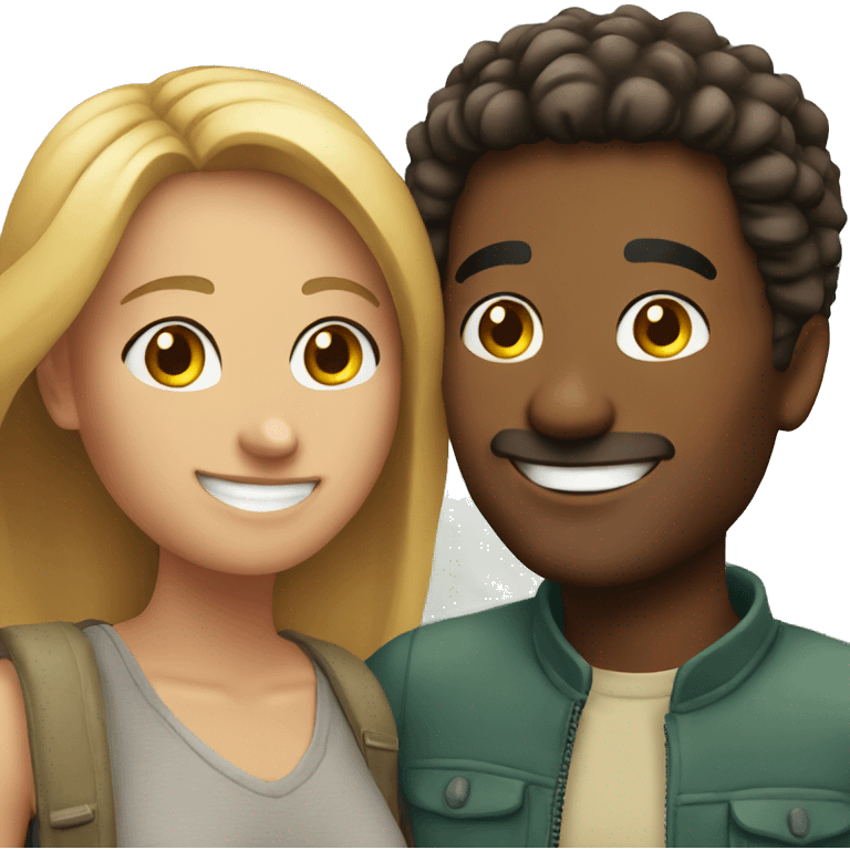 smiling couple outdoors together emoji