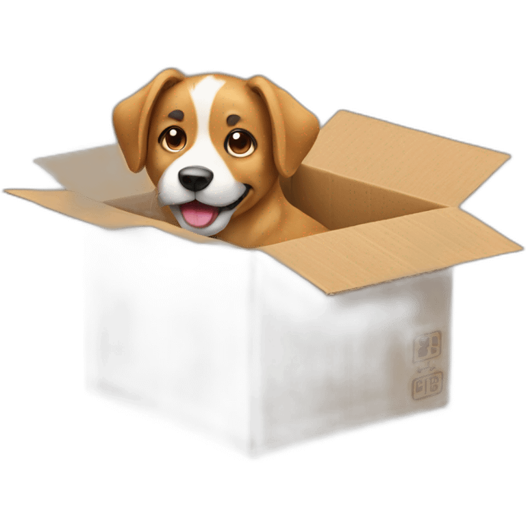 dog in cardboard box emoji