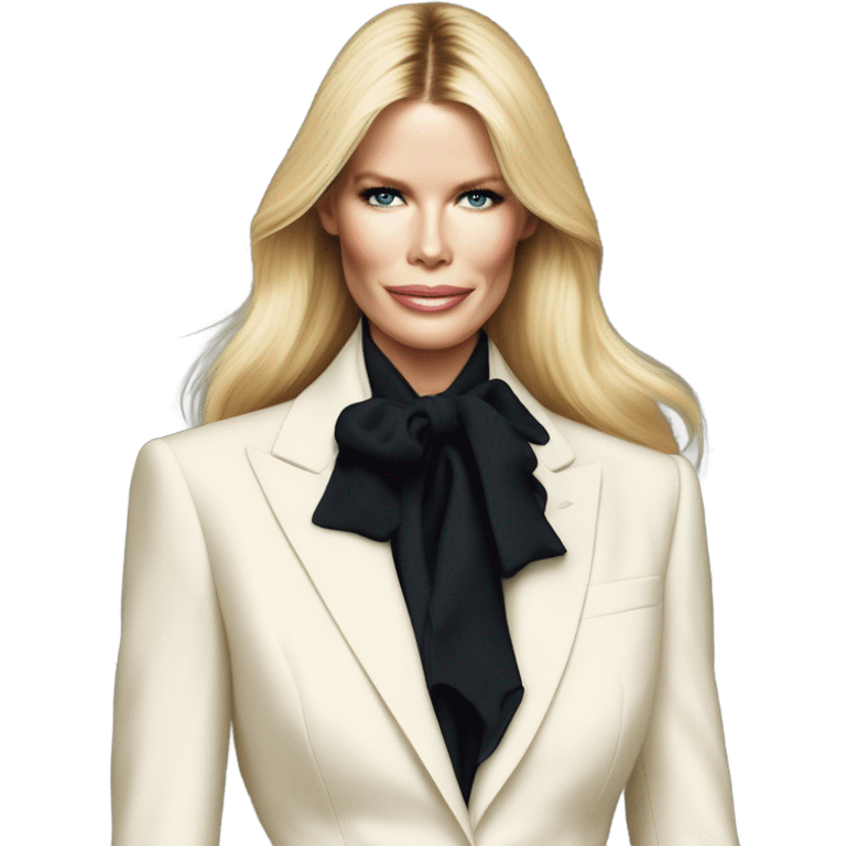 Claudia schiffer wearing a Ralph Lauren suit emoji