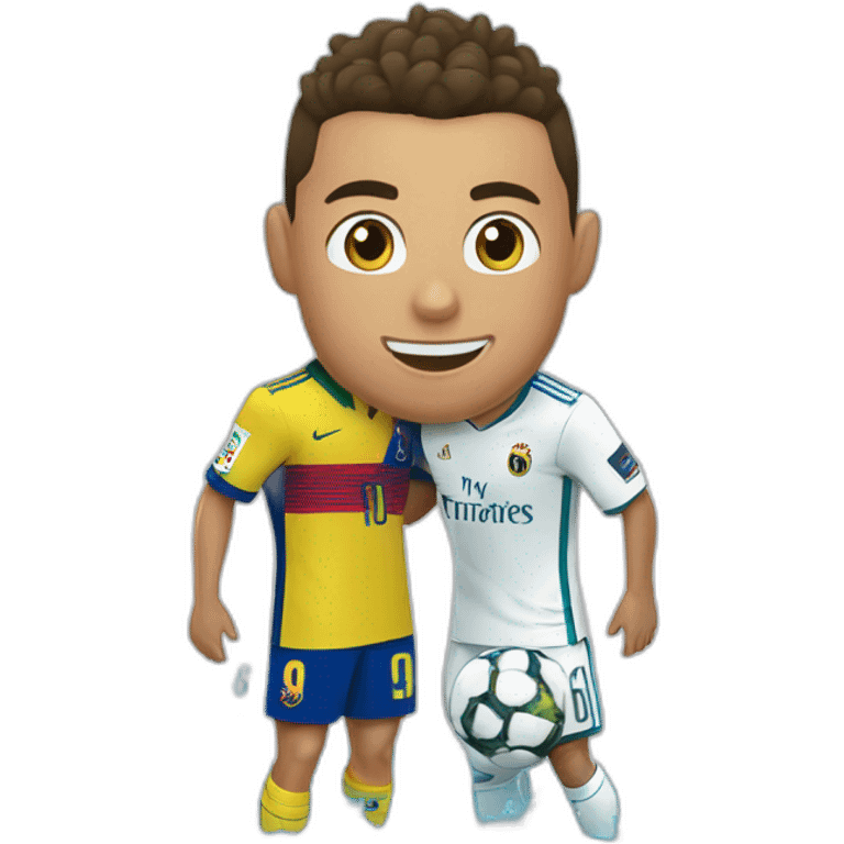 Ronaldo qui boit de l eau avec neymar emoji