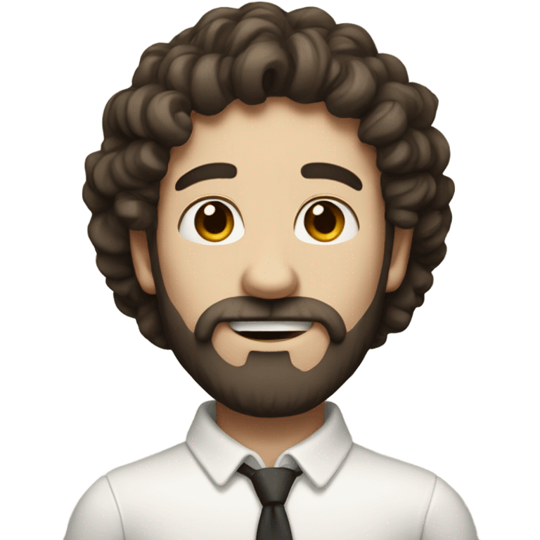 pale man with curly dark brown hair and beard emoji