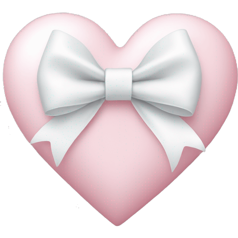 Pastel pink heart with white bow emoji