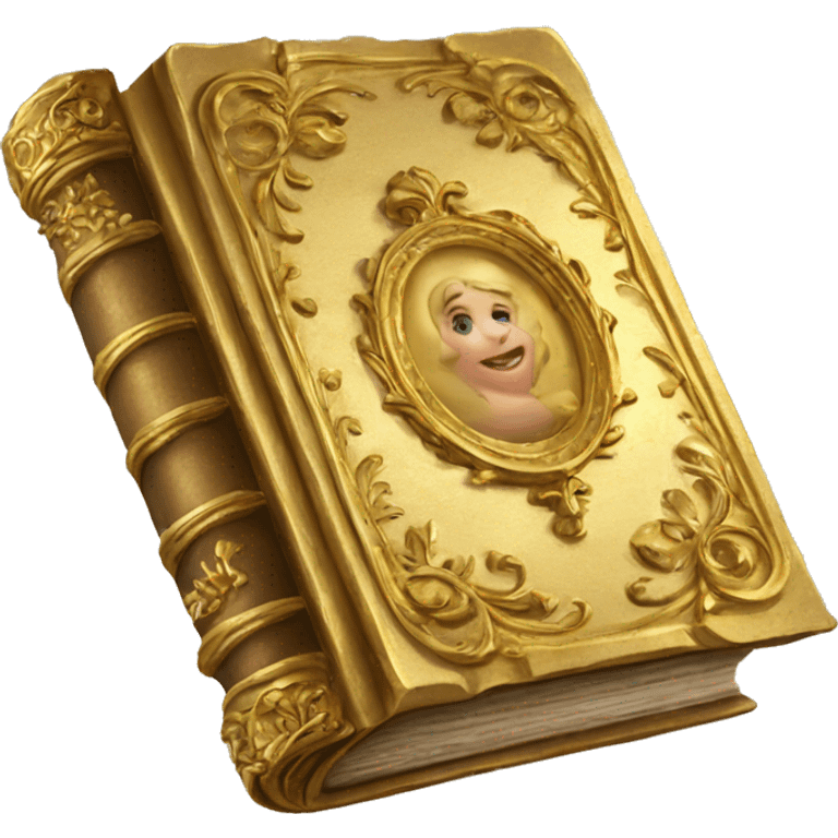 gold Vintage rococo book emoji