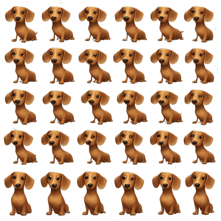 realistic  daschund terrier ginger emoji