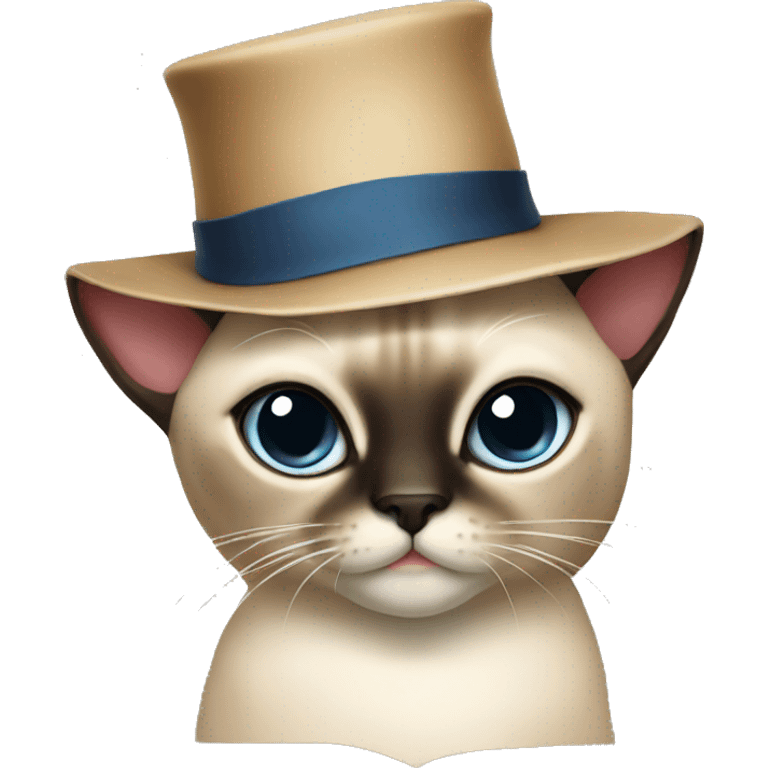 siamese cat with a hat emoji