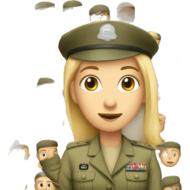 solider saluting white woman emoji