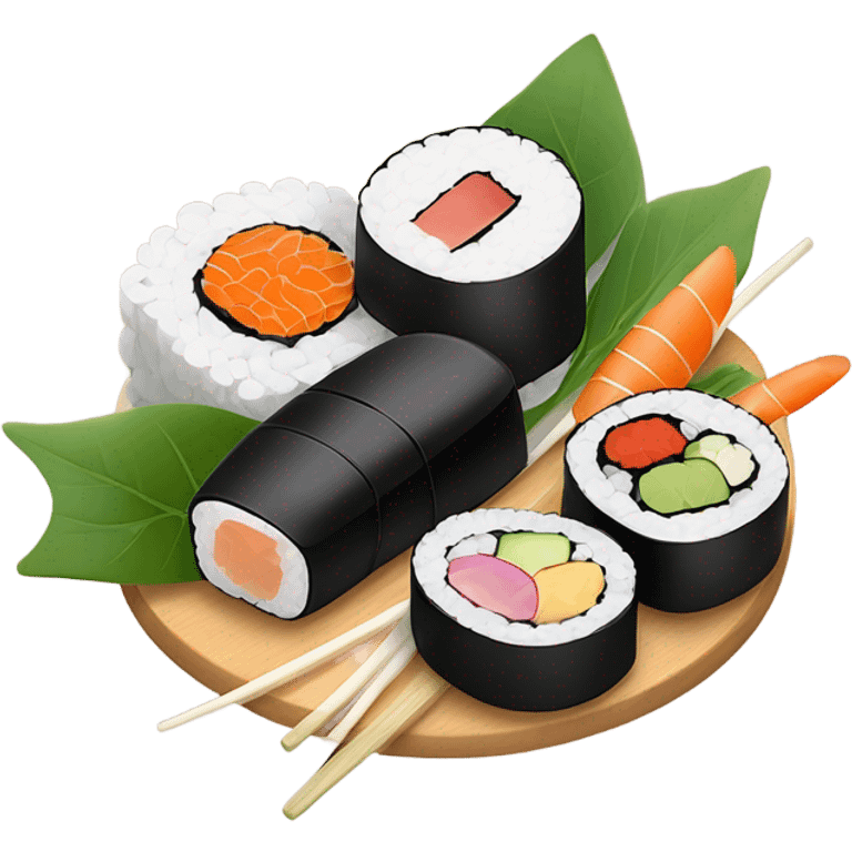 sushi with white plant emoji