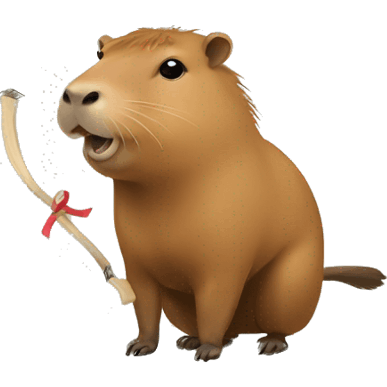 Capybara with a bow emoji