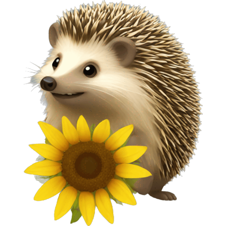 Hedgehog sunflower emoji