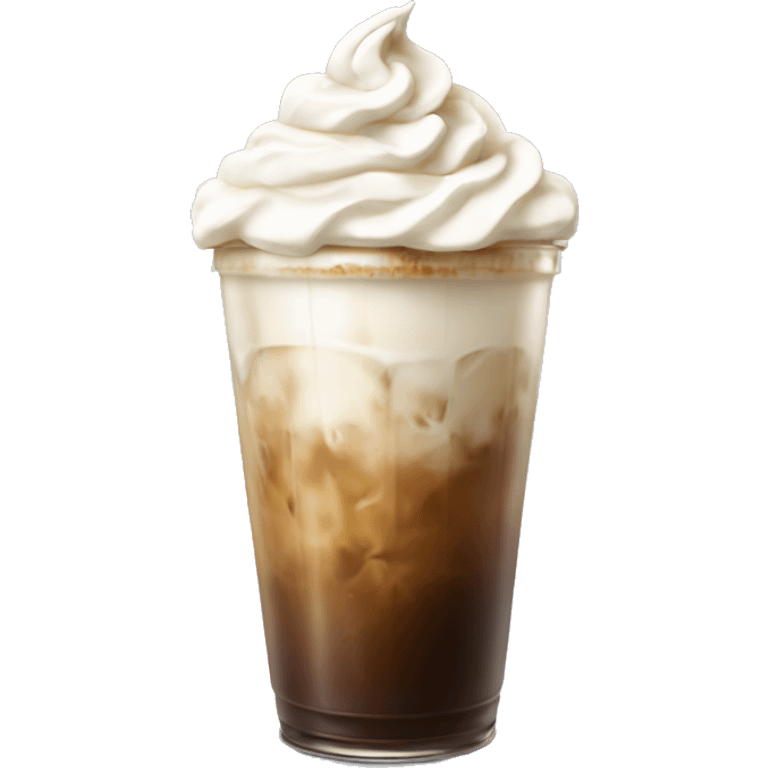 Iced coffee with whipped cream emoji