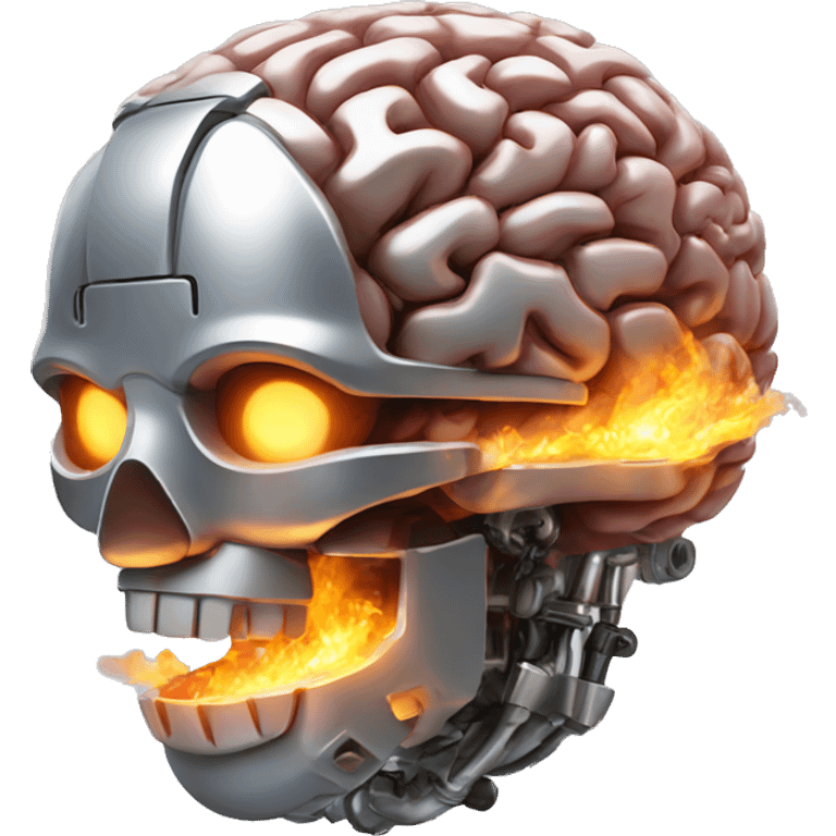 mechanical brain on fire emoji