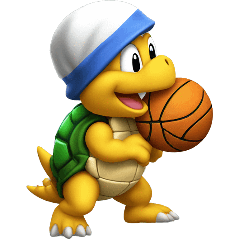 Koopa Troopa playing basketball emoji