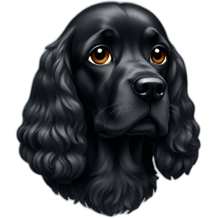 A black cocker emoji