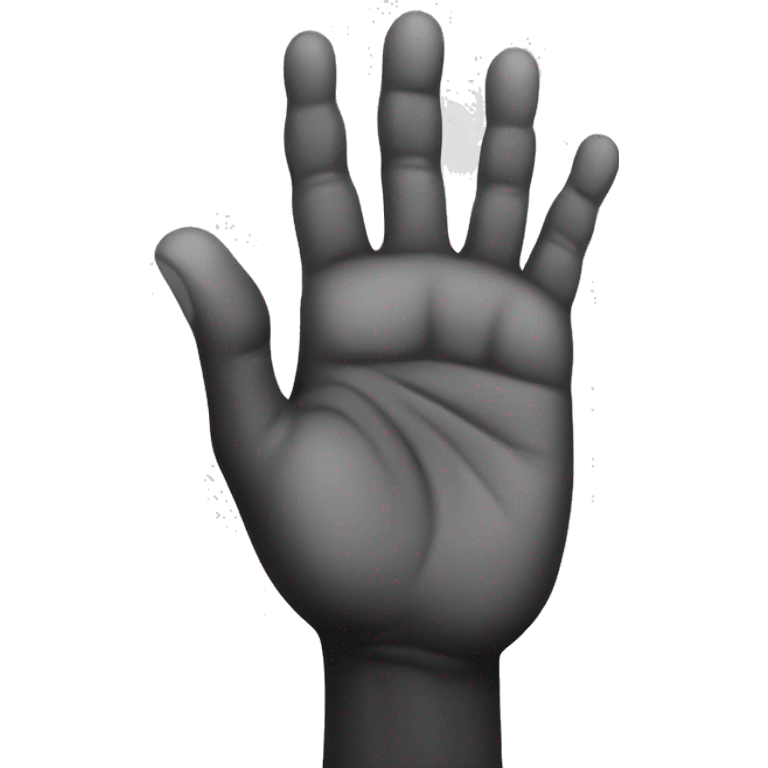 six fingers hand black and white  emoji