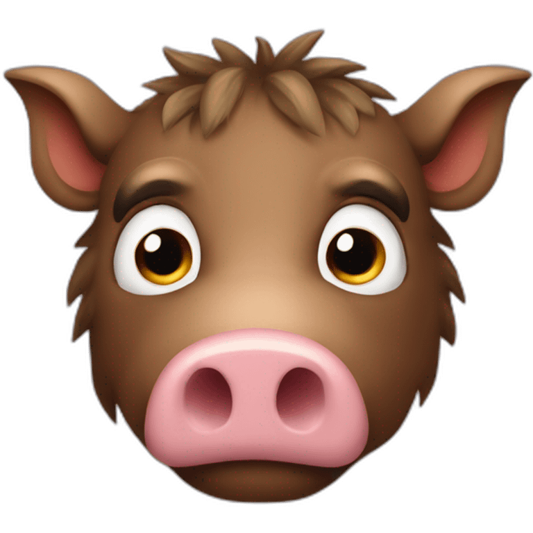 boar with raised eyebrow emoji