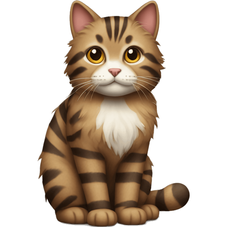 fluffy brown striped cat emoji