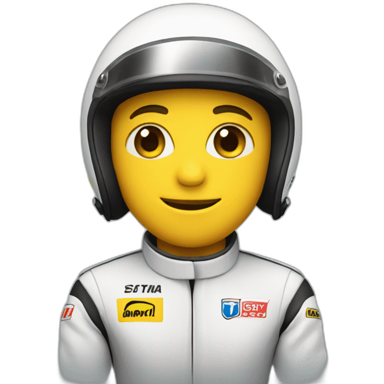 car racer with helmet crossing arms emoji