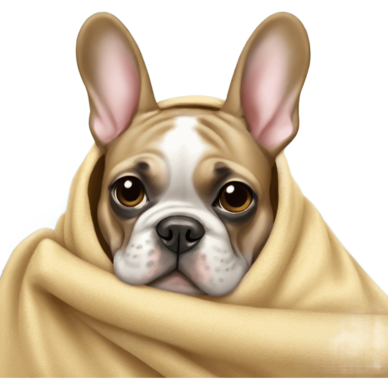 French bulldog under blanket emoji