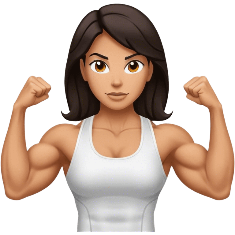 female sport coach flexing muscle emoji