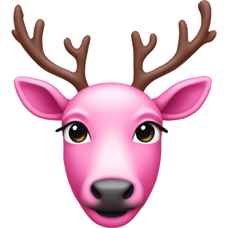 Pink reindeer emoji