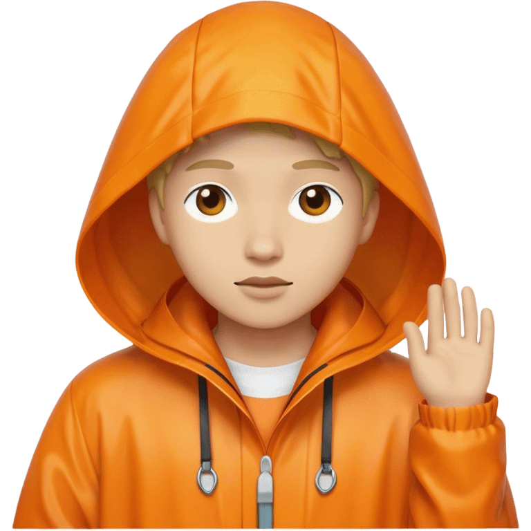 Orange rain coat emoji