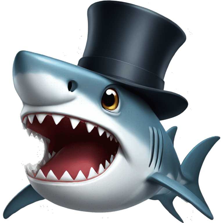 Shark with a top hat  emoji