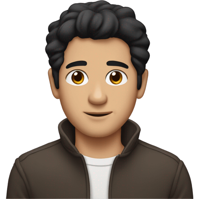 Man with black hair and brown eyes looking like joey from the tv series friends emoji