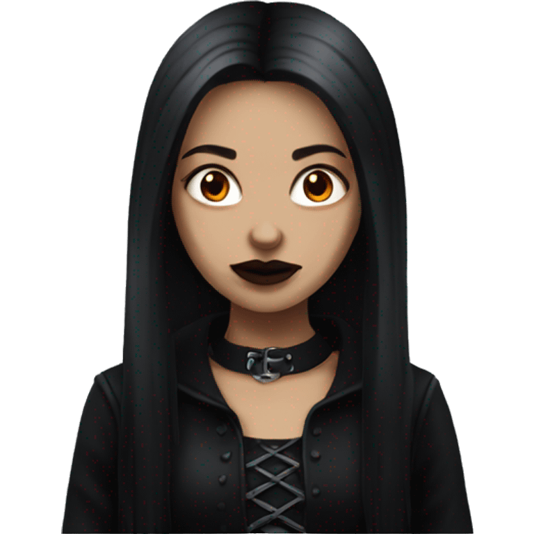 dark-red-haired goth girl emoji