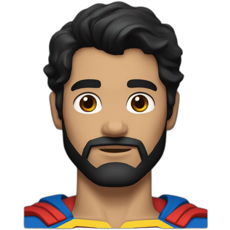 Superman black hair and beard emoji