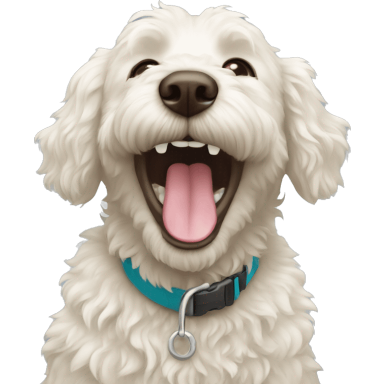 white labradoodle laughing emoji