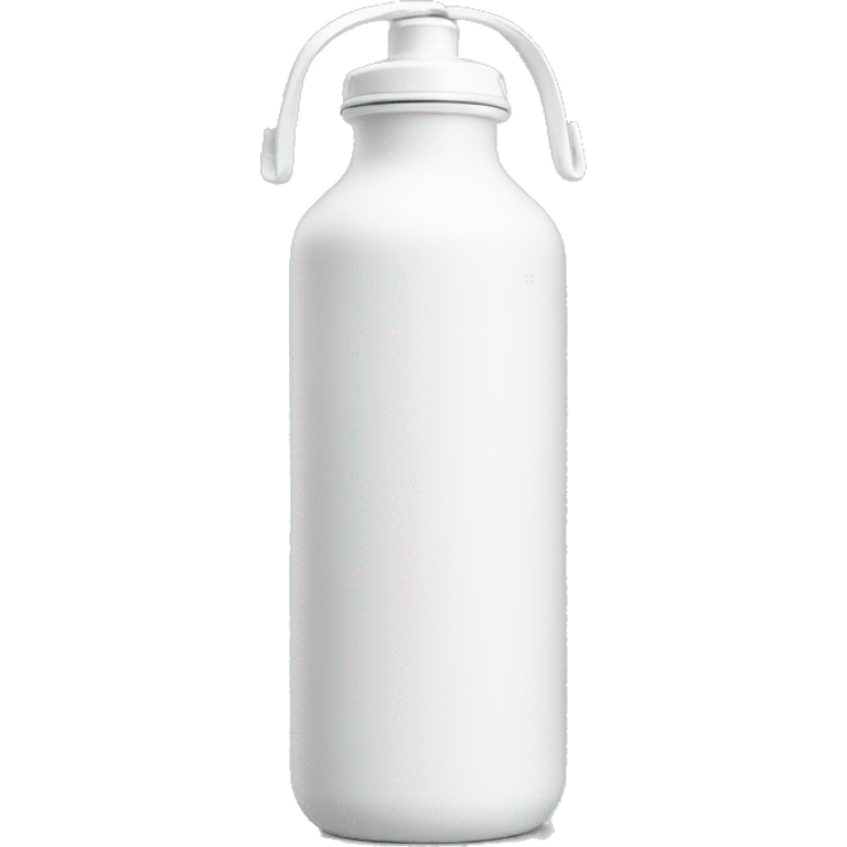 white water bottle with white lid, white handle strap emoji