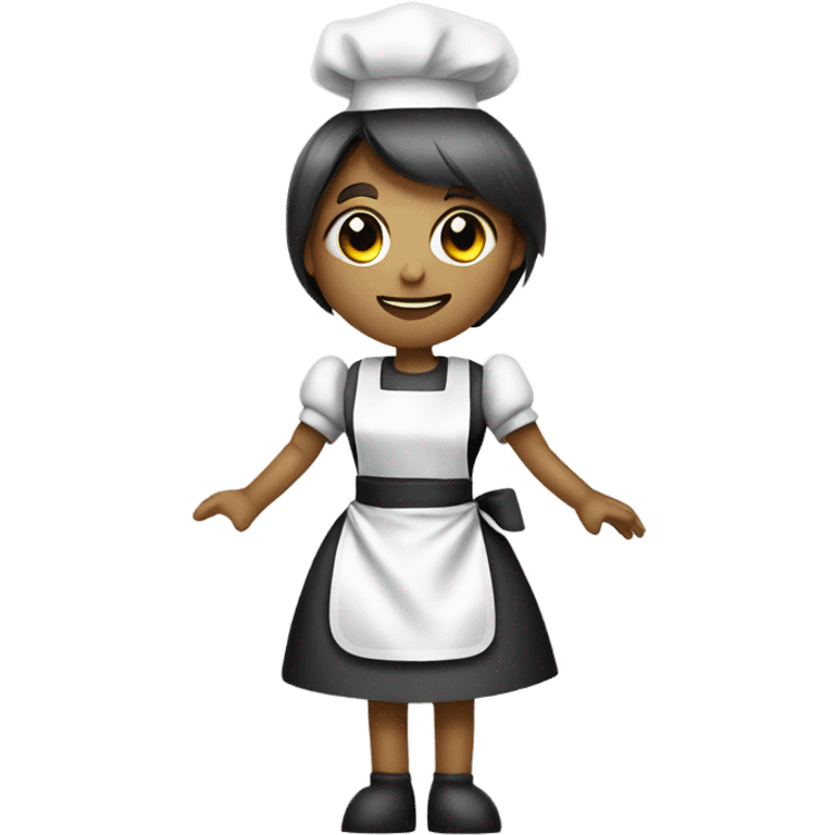 Robot wearing a maid apron emoji