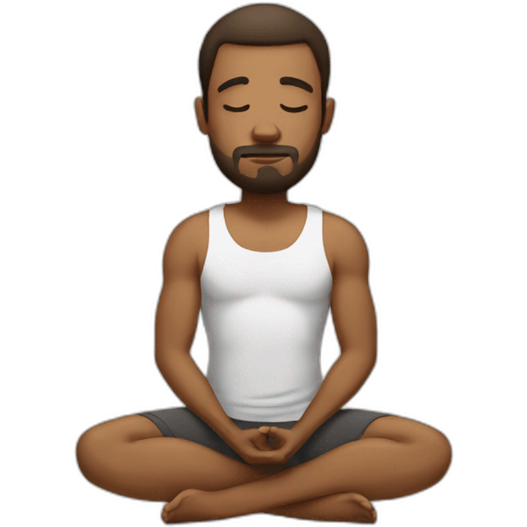 tired man yoga white emoji