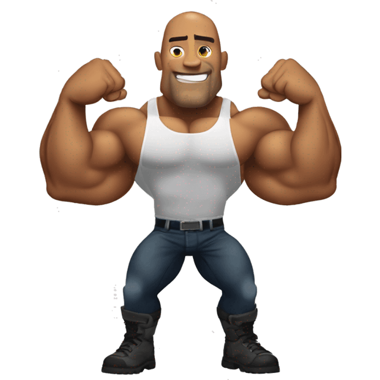 the rock double biceps with lighting emoji