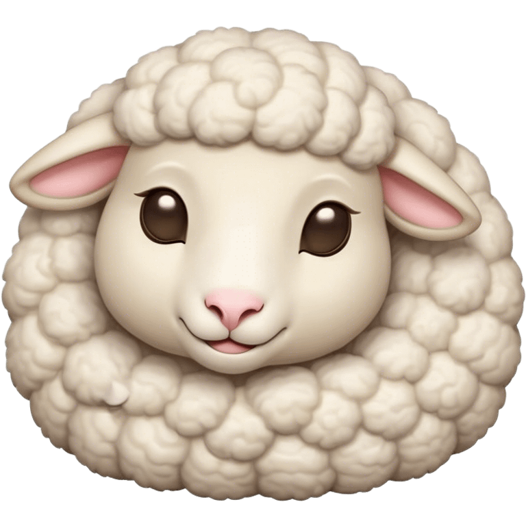 Meme-Worthy Cute Sleeping Sheep Portrait Emoji, Head resting peacefully with a contented smile, showcasing a robust build and a luxuriously soft white fleece, eyes shut in a serene, restful nap, Simplified yet hilariously adorable features, highly detailed, glowing with a soft, drowsy light, high shine, relaxed and utterly lovable, stylized with an air of playful laziness, bright and heartwarming, soft glowing outline, capturing the essence of a comically sleepy sheep, so meme-worthy it feels like it could instantly become the next viral sensation of adorable slumber! emoji