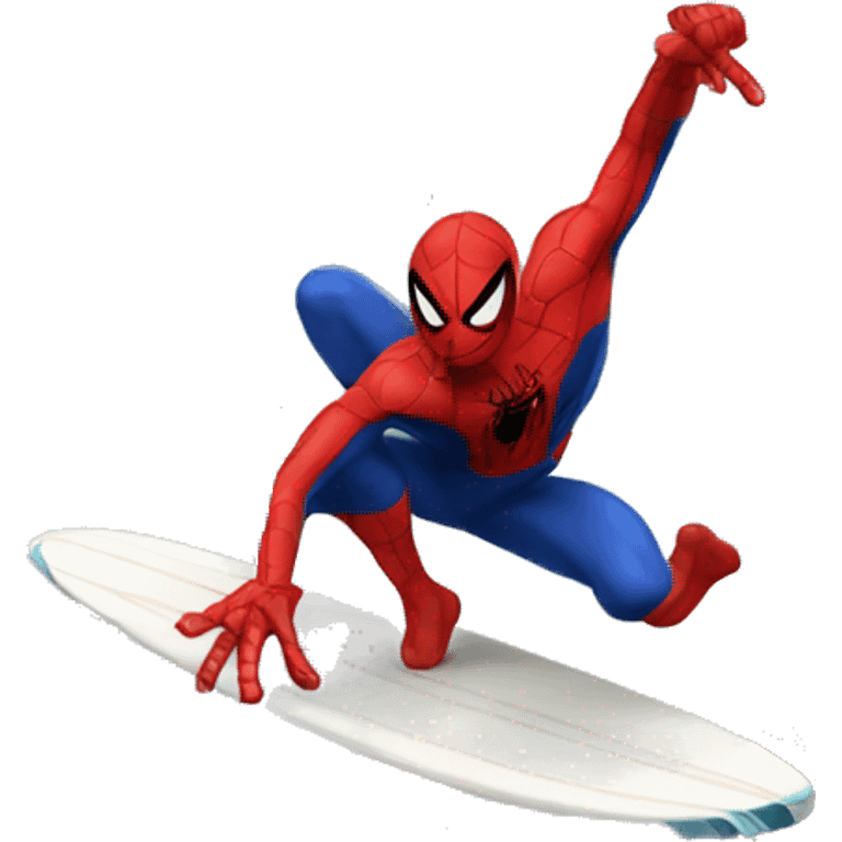 spiderman surfing on bunch of spiders emoji