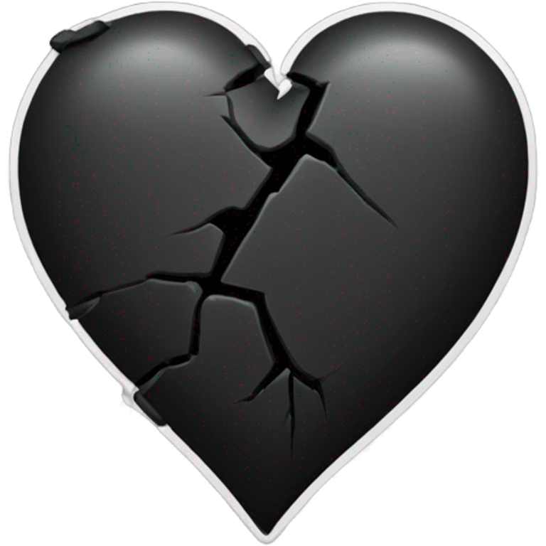 black broken heart one crack emoji