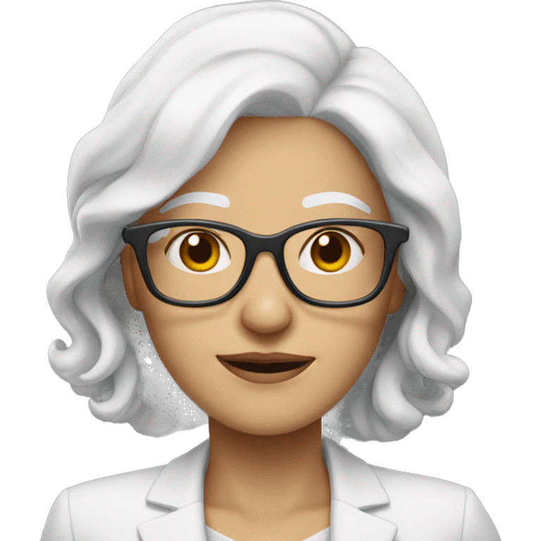 white haired lady with glasses emoji