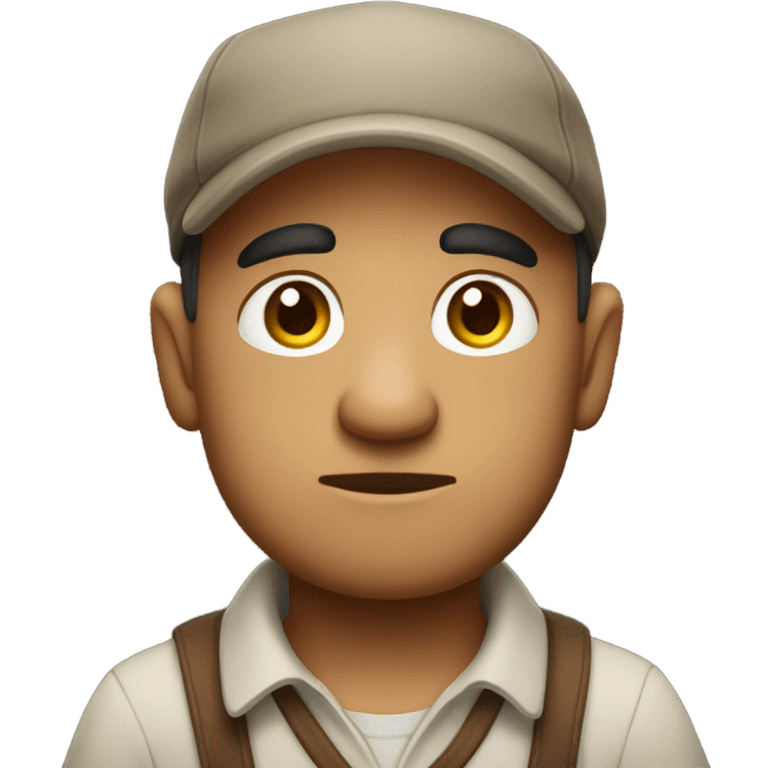 "A neutral-looking villager with plain clothes, a simple cap, and an unremarkable, slightly suspicious expression. They blend into a rural town setting." emoji