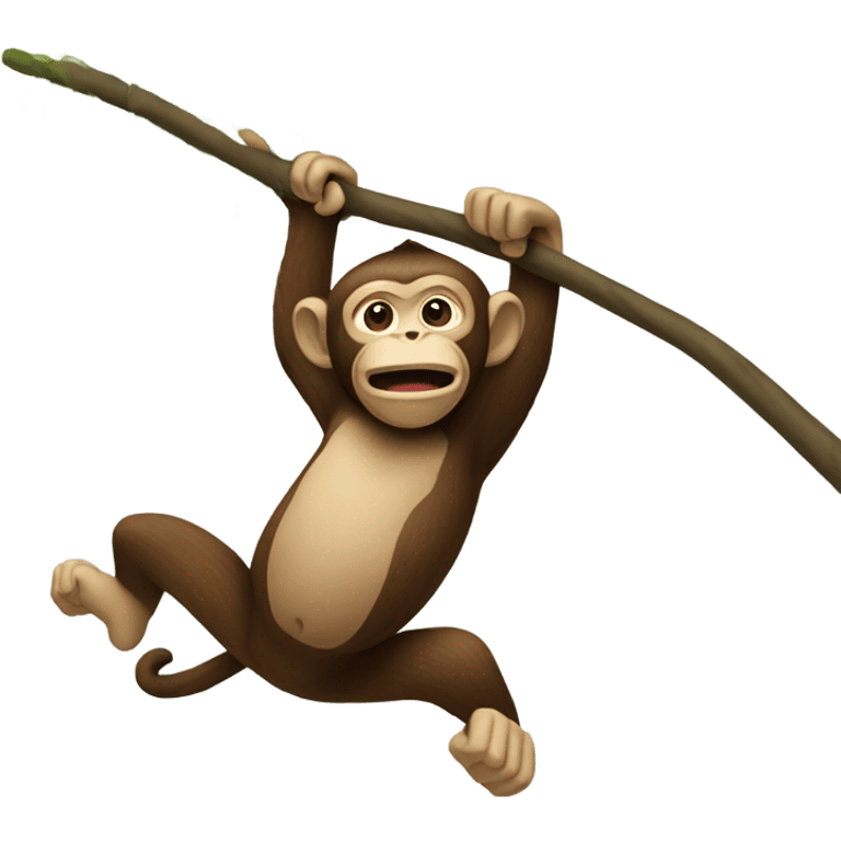 Monkey swinging from a tree emoji