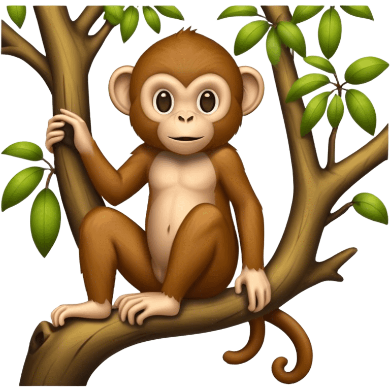 Monkey on a tree emoji