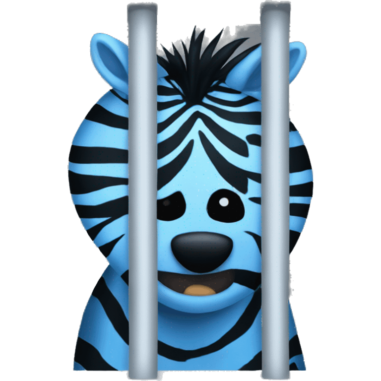 blue zebra in a jail cell emoji