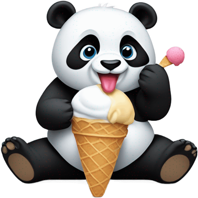 Panda eating ice cream emoji