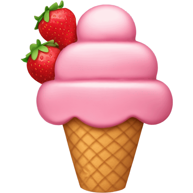 Strawberry ice cream  emoji