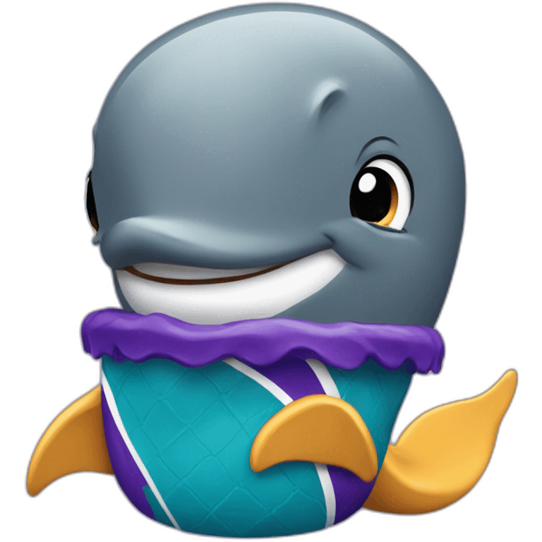 dolphin with lakers jersey emoji