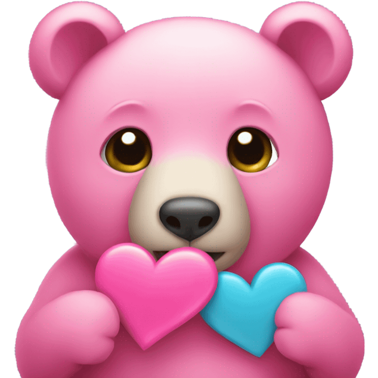 Pink heart with bear  emoji