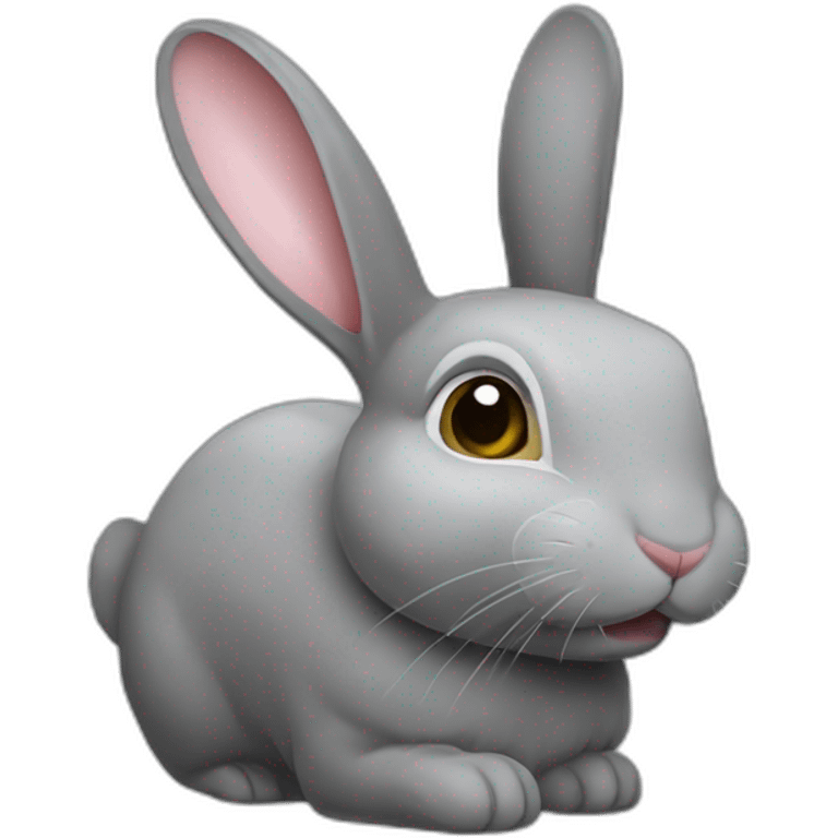 Lapin gris nuque longue emoji