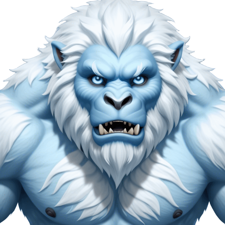 Cinematic Realistic WoW Yeti Portrait, depicted as a majestic, colossal creature of the frozen wilds, with thick, shaggy fur in pristine icy white and subtle pale blue highlights. His powerful, muscular frame and piercing ice-blue eyes exude ancient wisdom and raw strength. Rendered with lifelike texture and natural frosty lighting, high shine, noble and imposing, capturing the essence of a legendary yeti guardian. emoji